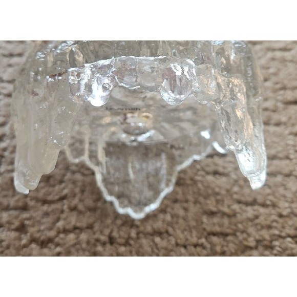 Vintage LE Smith Drama Light Tripod Crystal 2 In 1 Candle Holder Glacier Ice - Picture 6 of 9